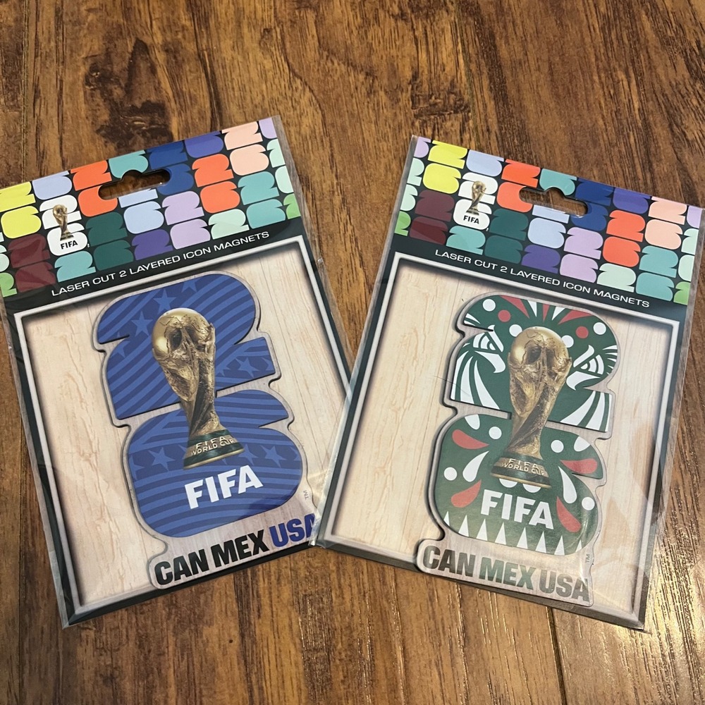 New Official FIFA World Cup 26 Laser Cut 2-Layered Icon Magnets Host & Mexico